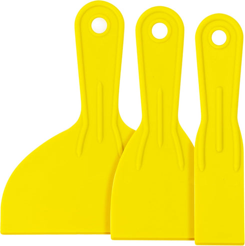 SteadMax 3 Pack Plastic Putty Knife Set - Flexible Paint Scraper, Spackle
