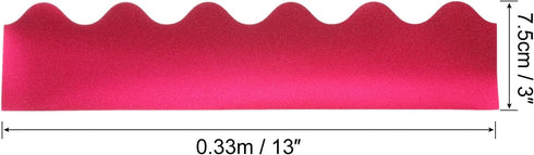PATIKIL 3" x 13" Bulletin Board Border, 60 Pack Scalloped Trim Strips Wall Decor for Locker Classroom Cork Poster Black Board White Chalkboard, Shine Rose Red by PATIKIL
