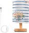 ALAZA Anchor Floral Blue Stripes Bedside Table Lamp with USB Port for