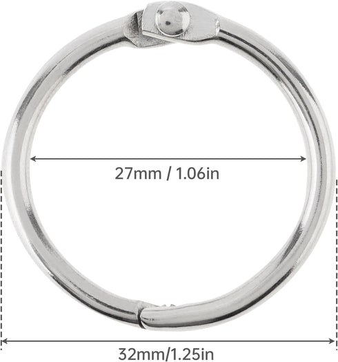Smgda 30 Pack 1 Inch, Loose Leaf Binder Rings Office Metal Book Rings, for Index Cards, Rings for Flash Cards, Index