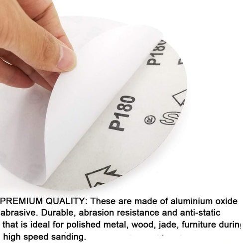 Premium 60 PCS 6" PSA Sanding Discs, 10 Each of 80 100 120 180 240 400 Grit for DA Sander