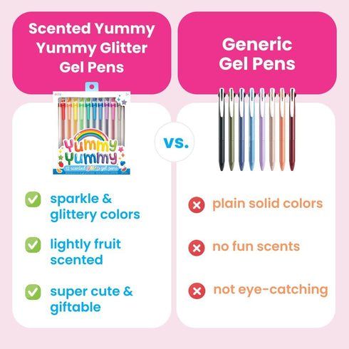 Yummy Yummy Set 12-1.00mm Ooly Scented Glitter Gel Pens of NIB Scented Glitter Pens for Kids and Adults, Art