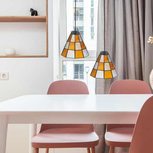 6.49X6.49X5.23In Hammered ABOOFAN Glass Lampshade Replacement for Bedside Lamp Pendant Light Wall Sconce Stained Glass