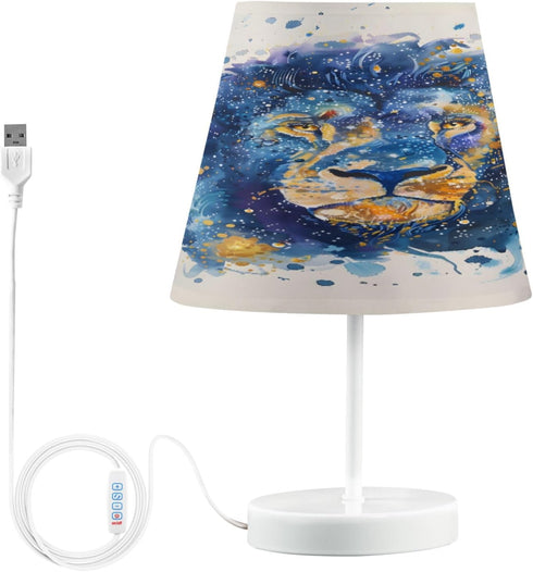 3 Bedside Lamp Galaxy Zodiac Tie Dye Table Lamp for Bedroom Desk Lamp with USB Port LED Nightstand Color Temperatures