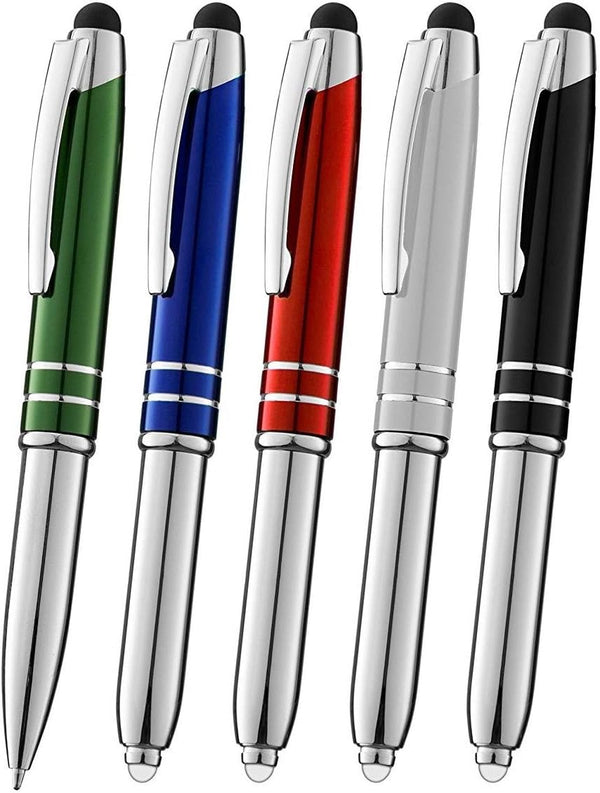 Stylus Pens for Touchscreen Devices, Tablets, iPads, iPhones, Multi-Function Capacitive Pen with LED Flashlight,