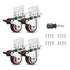 YAJIYO Silent 1.5'' Swivel Plate TPE Caster Wheels - Pack of 4, Low