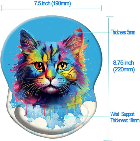 Wrist Support Mouse Pad Non-Slip Rubber Base, Wrist Rest Mousepad 8.75in X7.5in for Home Office Computer Laptop