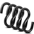 Shappy S Hooks Heavy Duty, Max 441 Lbs Black S Hooks for Hanging Plants, Kitchen Utensils, Clothes (4 Pieces)