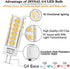 G4 Bulb Dimmable,Soft 3000K,Bi-pin T3 12V AC/DC,60-70W Path,4-Pack LED Warm White JC Type Halogen Replacement