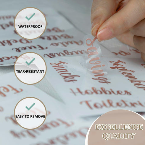 Mageeki Budget Stickers for Cash Envelopes, 80 Vinyl Decals for A6 Cash Binder & Finance Planner, Money Organizer