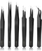 YHYZ 6pcs Precision Tweezers Set, Premium Anti-Static Stainless Steel ESD Tweezers Set Kit