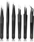 YHYZ 6pcs Precision Tweezers Set, Premium Anti-Static Stainless Steel ESD Tweezers Set Kit