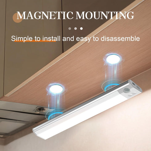 (1-Pack), 11.8" 7-Color Closet, Rechargeable LED Night Light Motion Sensor Under Cabinet Light with Ambient & Cool