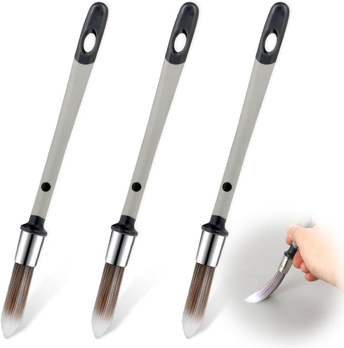 3 Pcs Small Paint Brushes for Painting Walls - 0.37 Inch Trim Edge Painting Tool for Baseboards and Touch Up