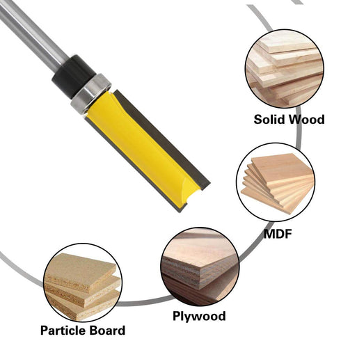 4Pcs Pattern Flush Trim Router Bit Set, 1/4 inch Shank Template Router Bits by CHoiKWong (1/2 inch Cutting Diameter)
