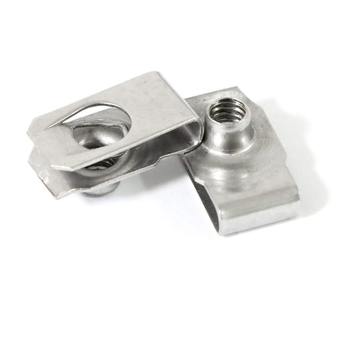 Evecad 40 Packs 1/4" 20 - Stainless Steel Regular Extruded U Nuts, U Style Clip-on Nut, U Type Nut, U-nut, U-Type