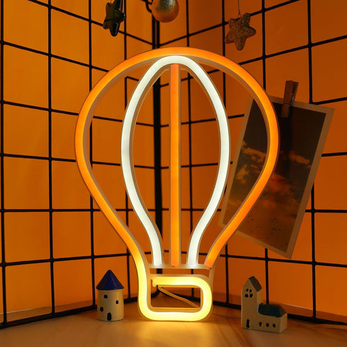 ENUOLI Hot Air Balloon Neon Signs,LED Balloon Neon Light for Wall Decor,Battery/USB Powered Balloon Sign Shaped