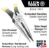 D203-8 8-Inch Klein Tools Needle Nose Pliers, Long Nose Side Cutters, Alligator Pliers with Extended Handles