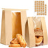 PAICUIKE 100 Pack Large Kraft Paper Bread Bags for Homemade Bread Sourdough