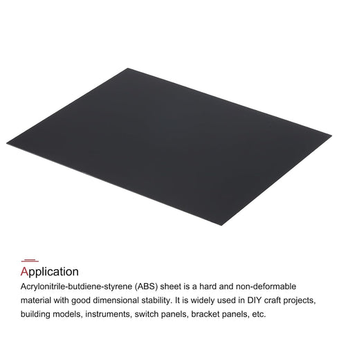 MECCANIXITY ABS Plastic Sheet 10 Inch x 8 Inch x 0.04 Inch, Black Styrene Sheets for Building Model DIY Crafts