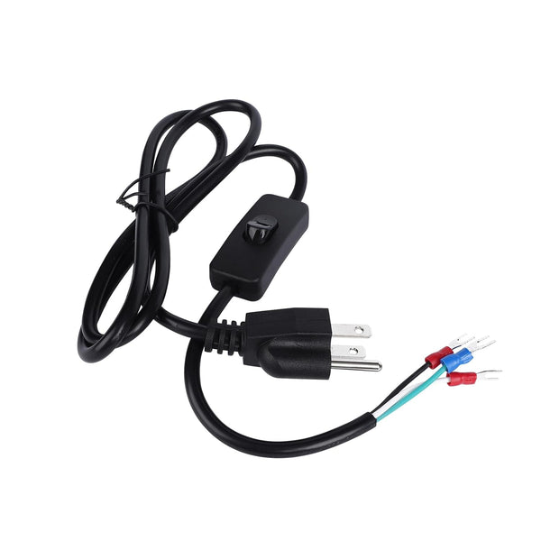 DROK 4FT Power Cable 3 Prong Grounding Plug, AC Power Cord Extension with Switch for Electrical Testing