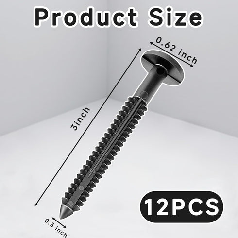 GeekNi 12Pcs 3 Inch Vinyl Shutter Fasteners Strongest Plastic Shutter Screws Window Shutters Hardware Exterior Spikes