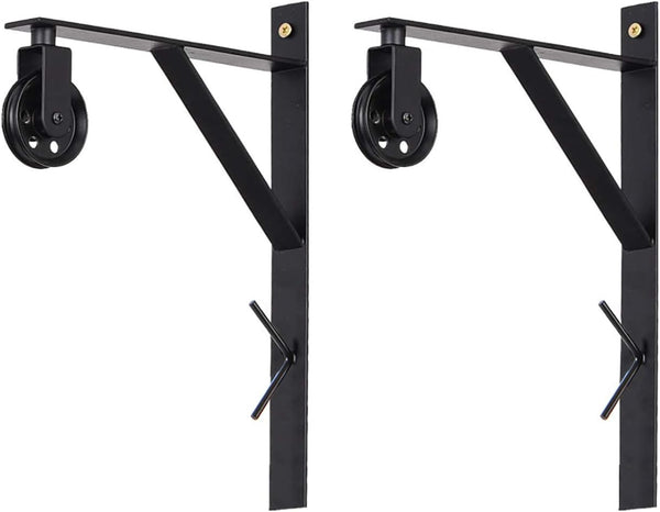 Topotdor Wall Mount Bracket and Pulley Set of 2 for Vintage Farmhouse