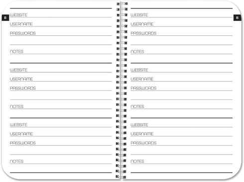 BookFactory Password Book Organizer, 120 Pages, 3.5'' x 5.25'', Thick Translucent Cover, Wire-O Binding