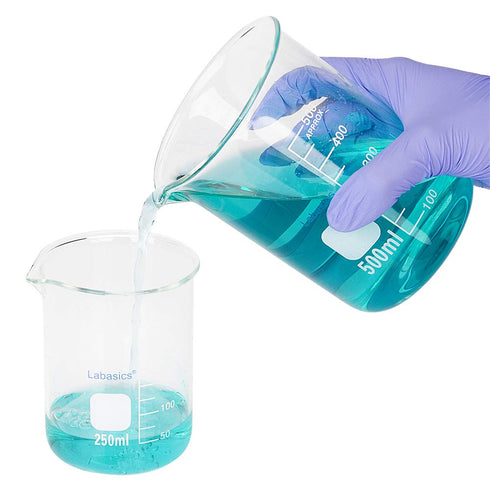 Glass Beaker Set, Borosilicate Graduated Low Form Griffin Beakers, 5 Sizes, Combo Pack