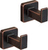 FORBATH Bronze Towel Hooks, 2 Pieces Wall Mounted Coat Hooks, Oil Rubbed Square Robe Hooks for Bathroom