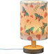 ALAZA Bedside Table Lamp for Bedroom Mushroom Butterfly Nightstand LED Light Lamps with USB Port Linen Fabric Shade