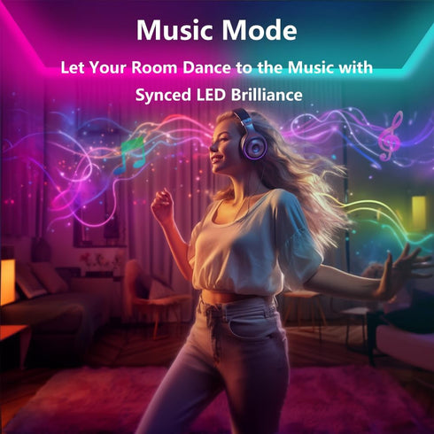 WS2812B LED Strip 9.8FT 60Pixels/m, Smart RGB IC Pixel Strip with Bluetooth APP Remote Control for Home Decoration