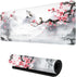 Cherry Blossom Sakura Mouse Pad - 31.5 X 11.8 Inch Pink, Non-Slip Rubber Base, Waterproof, Stitched Edges, Suitable for