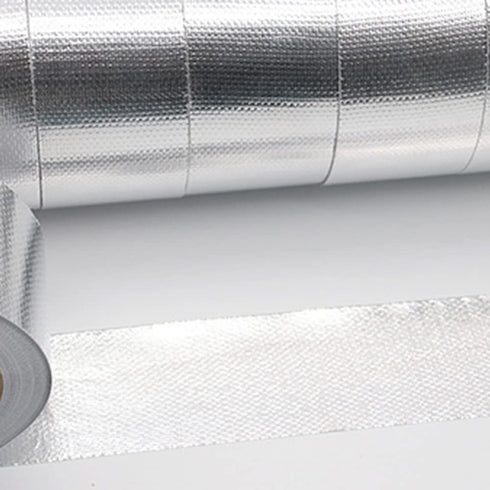 Glass Fiber Cloth Aluminum Foil Tape, Fireproof Self-Adhesive High Temperature Leak Proof Duct Tape