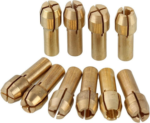 CNBTR Brass Collet for Rotary Tools, 0.5-3.2mm, Pack of 10 (4.3mm Shank Dia)