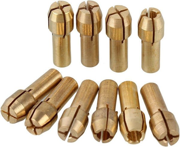 CNBTR Brass Collet for Rotary Tools, 0.5-3.2mm, Pack of 10 (4.3mm Shank Dia)