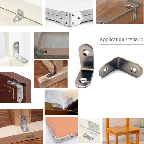 ZHome 303016MM 4Sets Metal L Shape Corner Brace Wall Shelves Hanging Bracket Joint Right Angle Bracket Fastener