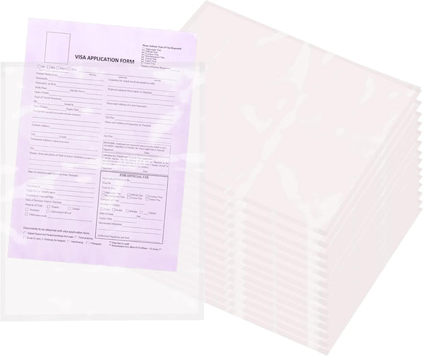 Clear Side Loading Packing List Envelopes - 9.5 x 12 Inches, 100 Pack Self-Seal Waterproof Mailing Pouches