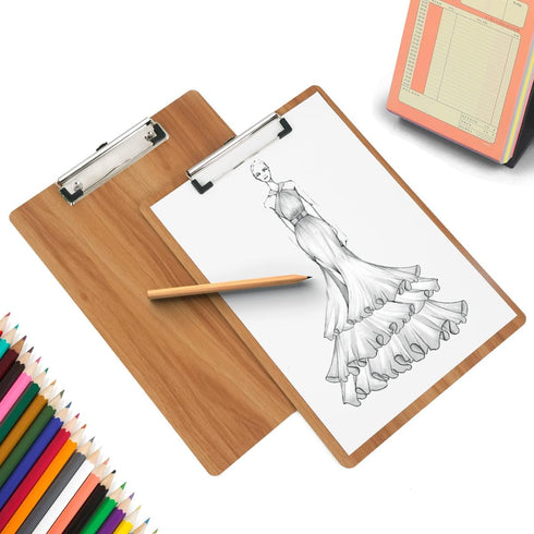HUAJIE 10 Pack Clipboards, Wooden Clipboards Hardboard with Low Profile Clip, Standard A4 Letter Size Wood Clip Boards
