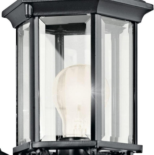 17" 1-Light (17" 6.5" 49255BK Kichler Chesapeake Outdoor Wall Light in Black, Exterior Porch Light, Coastal Wall Sconce
