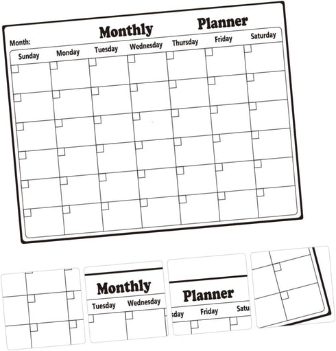 NUOBESTY Magnetic Whiteboard Message Board, Rewritable Poster Board, Magnetic Dry Erase Calendar for Fridge