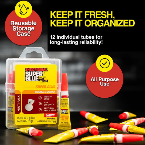 Super Glue 15187, Clear, Pack of 12