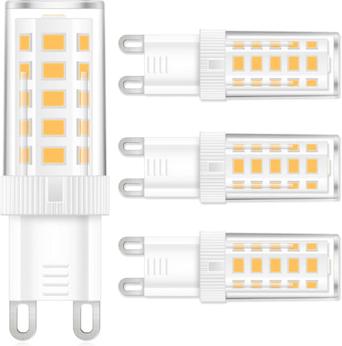 4-Pack G9 LED Bulb, 40 Watt Halogen Replacement, Warm White 2700K, Non-Dimmable T4 LED Bulb, G9 Bi Pin Base