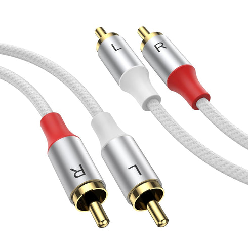 MOSWAG RCA Cables 33Ft, 2 RCA Male to 2 RCA Male Audio