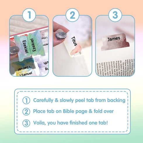 Wanshui Bible Tabs,Laminated Tab for Women and Men,Reposition Large Print Stickers,Easy to Read and Apply Bible Index