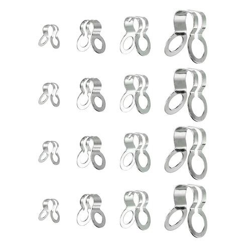 MECCANIXITY Ball Chain Connectors, Stainless Steel Double Ring Clasp for 2.4/3/4.5/6mm Ball Chain, Silver Pack