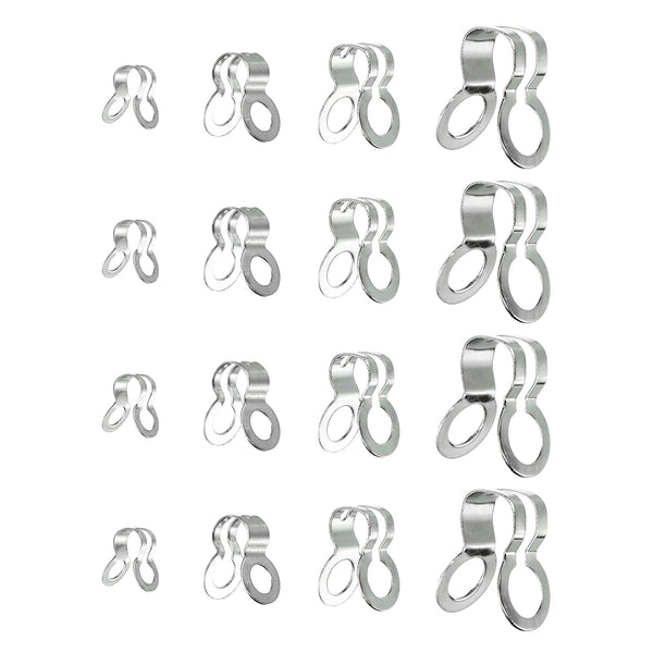 MECCANIXITY Ball Chain Connectors, Stainless Steel Double Ring Clasp for 2.4/3/4.5/6mm Ball Chain, Silver Pack