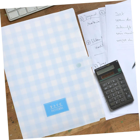 Portable File Holder Binder Folder, Blue, A6, A4, Easy to Use, Organizes Paper