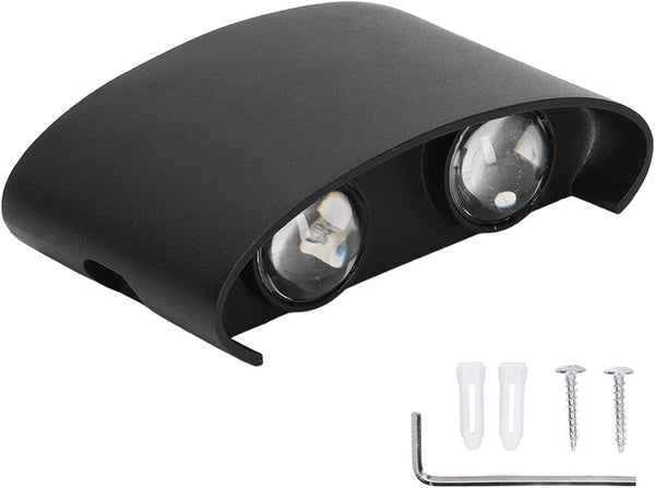 LED Wall Sconce, Waterproof Modern Wall Lamp for Indoor Outdoor Decoration, 90 265V 4W Black Shell