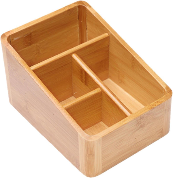 AFXGUSD TV Remote Holder Compartment Basket Decorative Living Room Portable Bamboo Bedroom Media